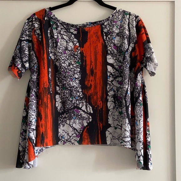 Zara Asymmetric Printed Shirt - Picture 1 of 5